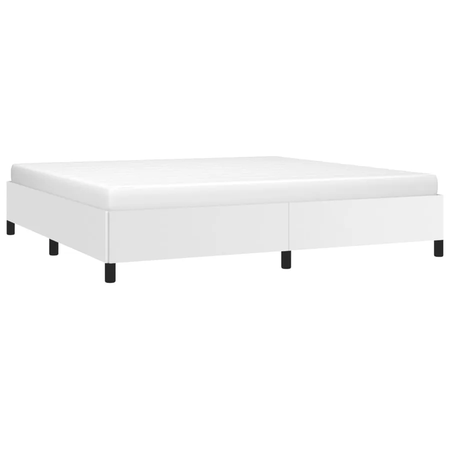 Cadre de lit sans matelas blanc 200x200 cm similicuir - 3
