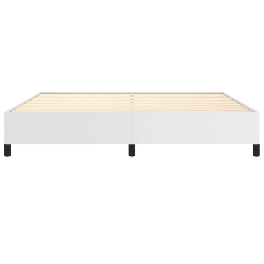 Cadre de lit sans matelas blanc 200x200 cm similicuir - 5