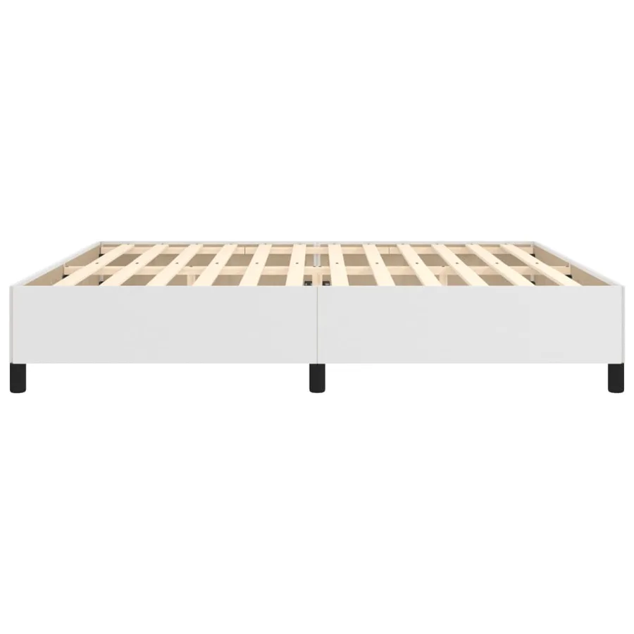 Cadre de lit sans matelas blanc 200x200 cm similicuir - 6