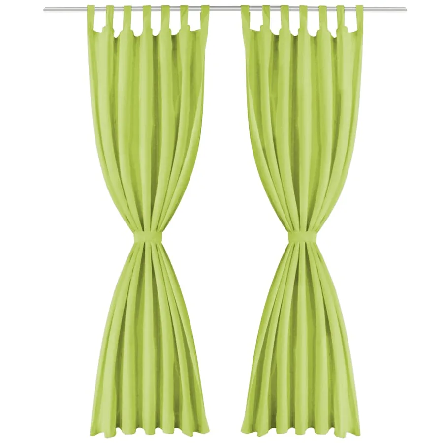 Rideau occultant avec boucles 2 pcs 140 x 175 cm Vert - 2