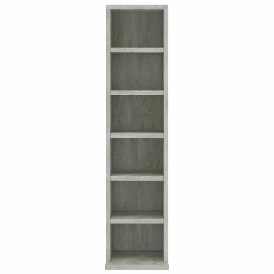 Armoire à CD Gris béton 21x20x88 cm Bois d'ingénierie - 4
