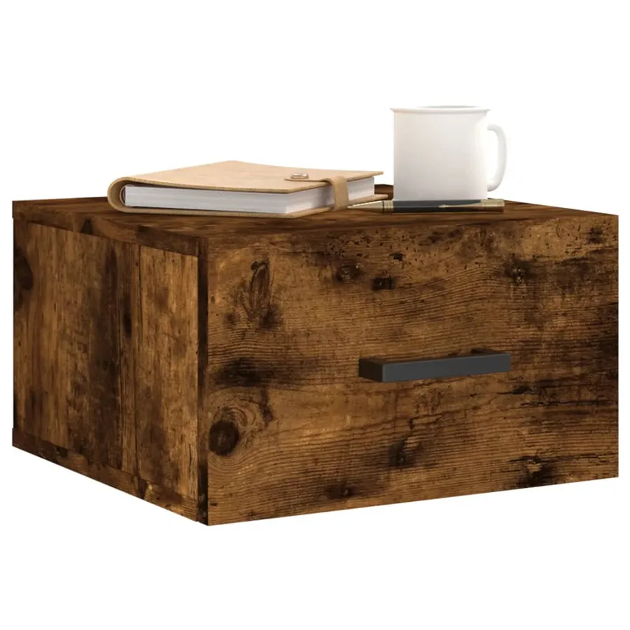Tables de chevet murales 2 pcs chêne fumé 35x35x20 cm - 3