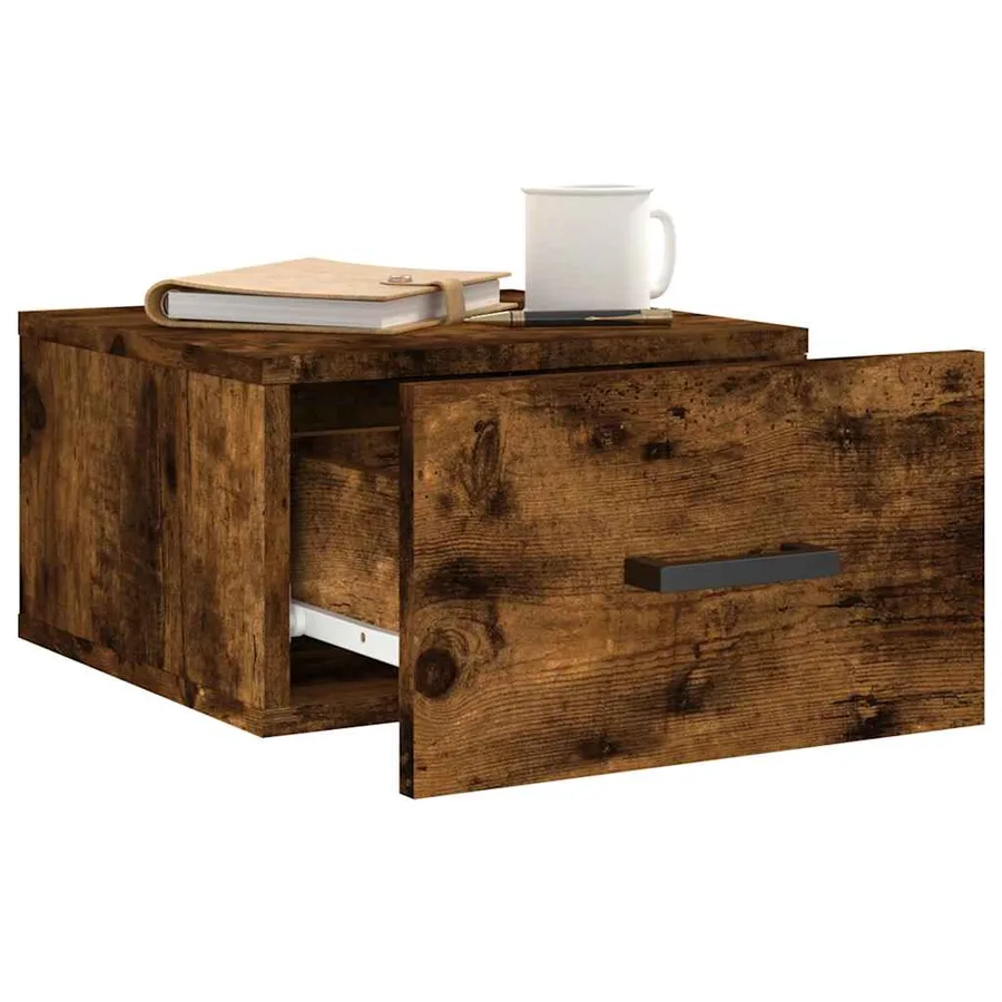 Tables de chevet murales 2 pcs chêne fumé 35x35x20 cm - 4