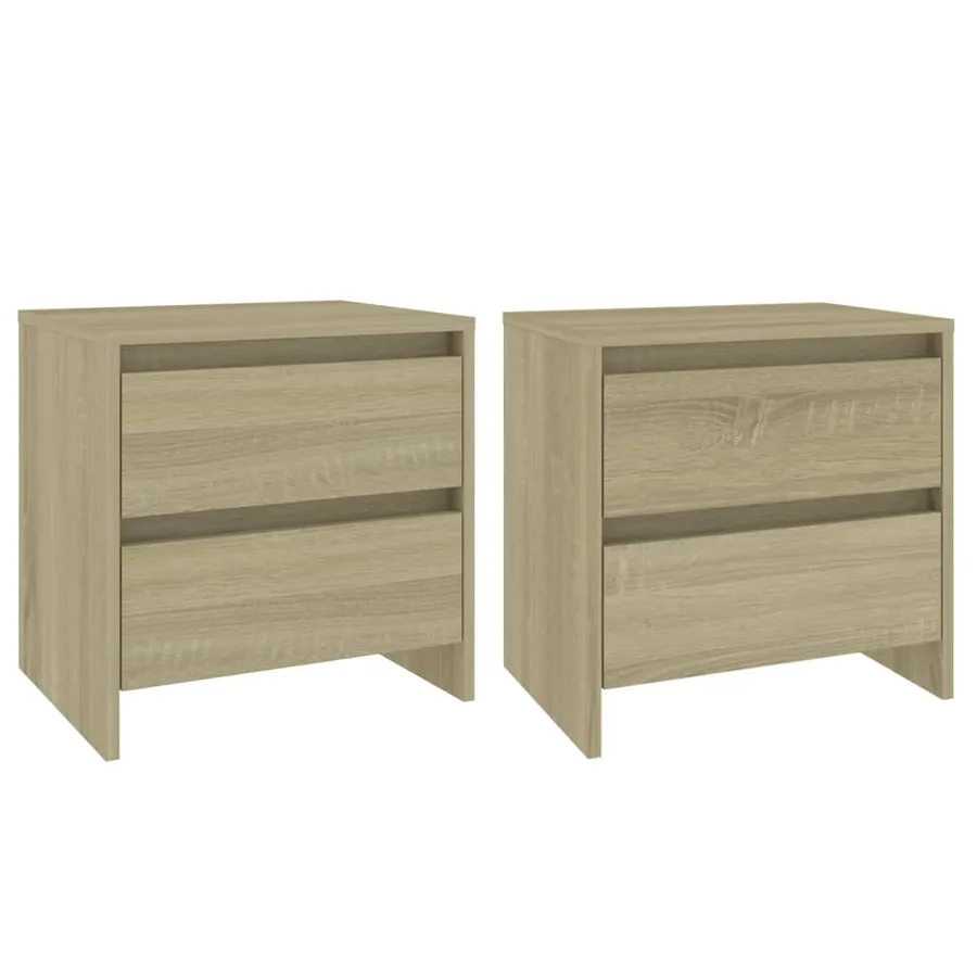 Tables de chevet 2 pcs chêne sonoma bois d'ingénierie - 2