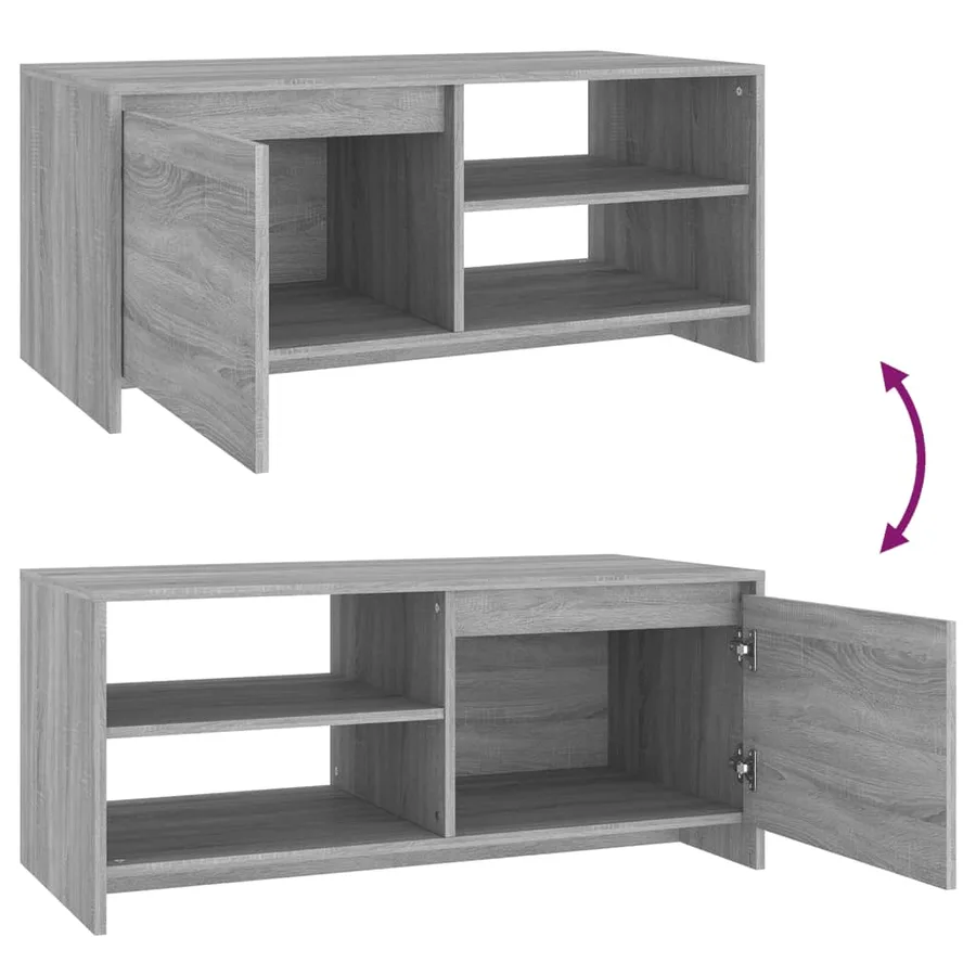 Table basse Sonoma gris 102x50x45 cm Bois d'ingénierie - 4