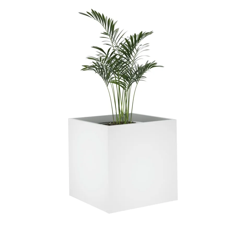 Jardinière Blanc 40x40x40 cm Bois d'Ingénierie - 4