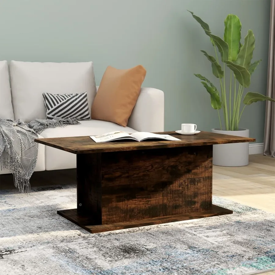 Table basse Chêne fumé 102x55,5x40 cm Bois d'ingénierie