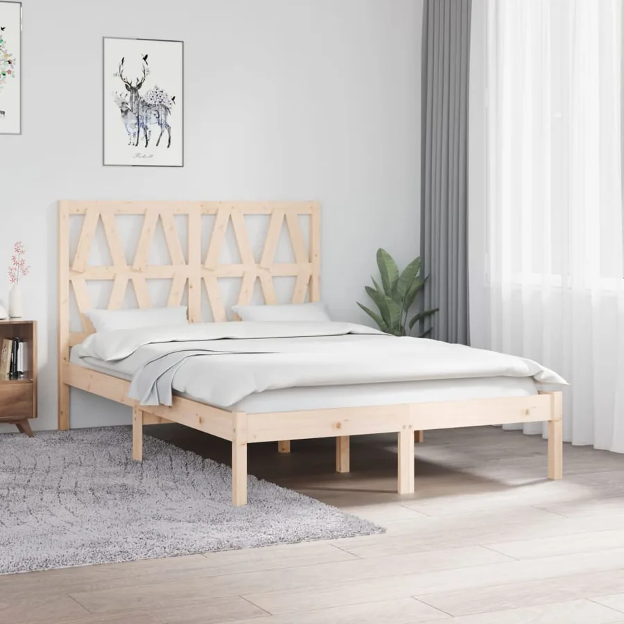 Cadre de lit sans matelas bois massif