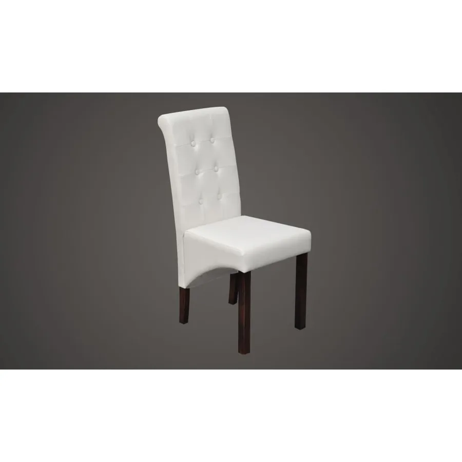 Chaises à manger lot de 4 blanc similicuir - 3