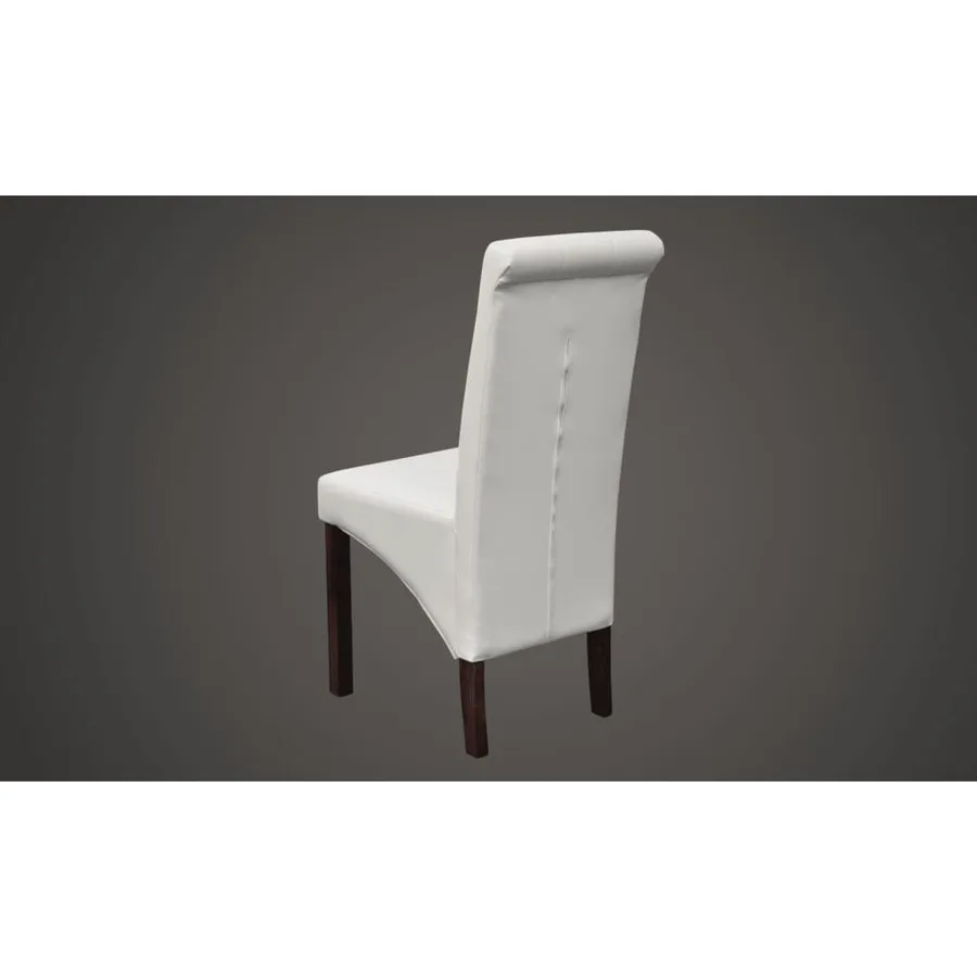 Chaises à manger lot de 4 blanc similicuir - 4