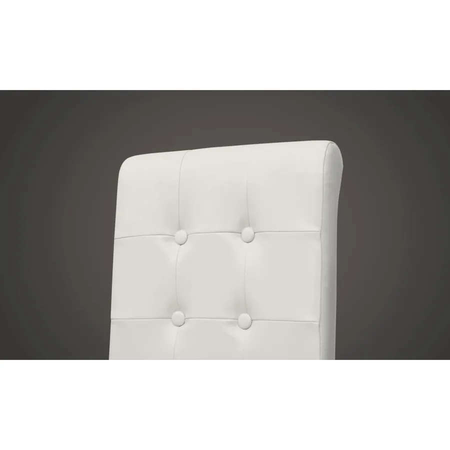 Chaises à manger lot de 4 blanc similicuir - 5