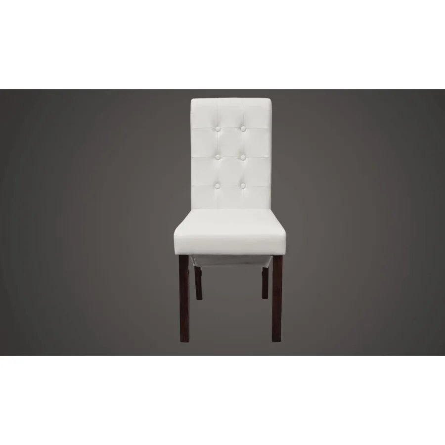 Chaises à manger lot de 4 blanc similicuir - 7
