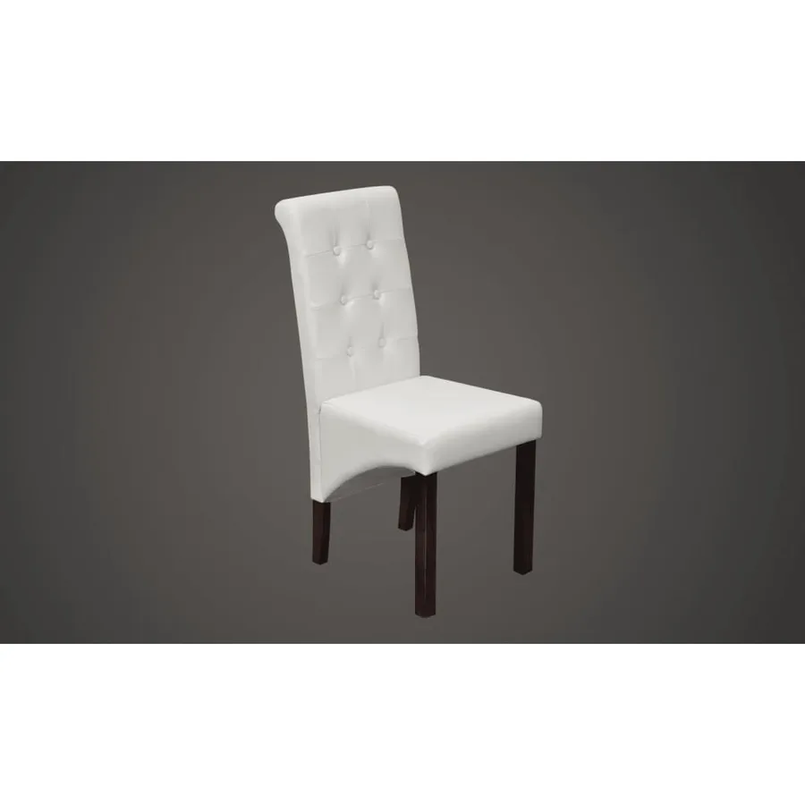 Chaises à manger lot de 6 blanc similicuir - 3