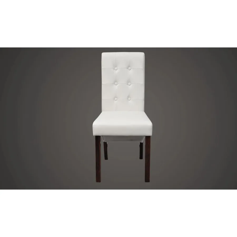 Chaises à manger lot de 6 blanc similicuir - 7