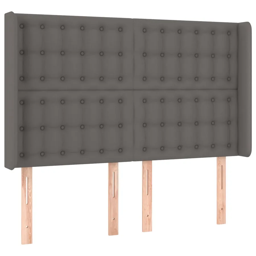 Sommier à lattes de lit matelas LED Gris 140x190cm Similicuir - 7