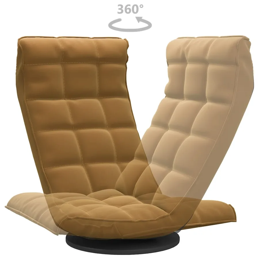 Chaise de sol pivotante Marron Velours - 5