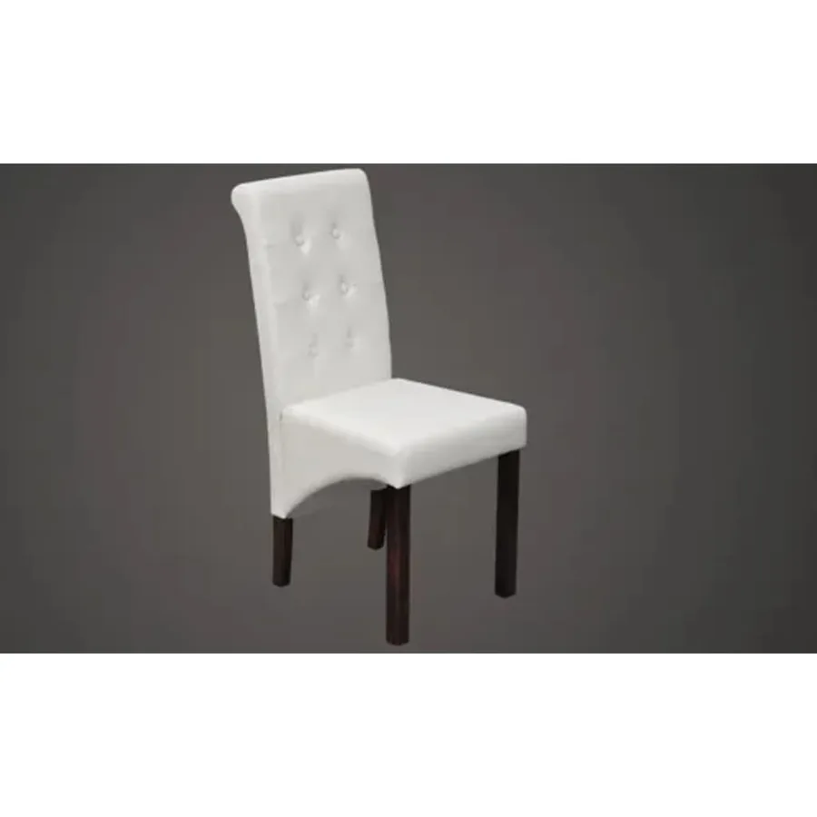Chaises à manger lot de 2 blanc similicuir - 3