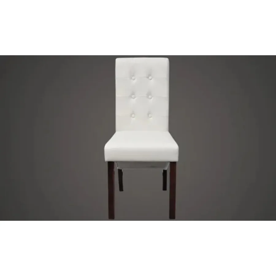 Chaises à manger lot de 2 blanc similicuir - 4