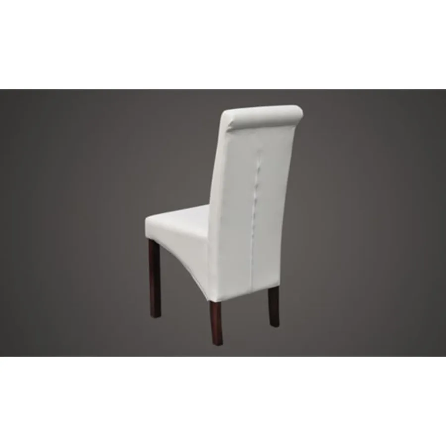 Chaises à manger lot de 2 blanc similicuir - 5