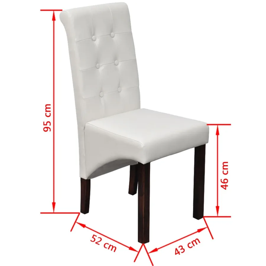 Chaises à manger lot de 2 blanc similicuir - 9