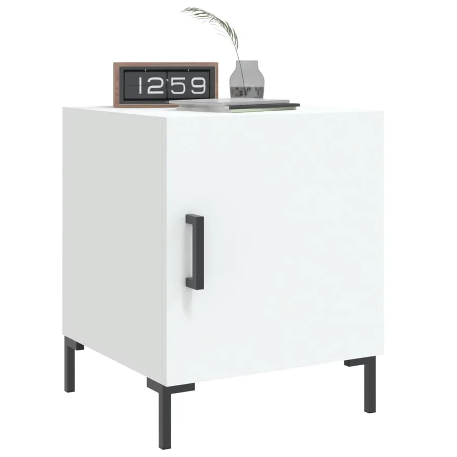 Tables de chevet 2 pcs blanc 40x40x50 cm bois d’ingénierie - 10