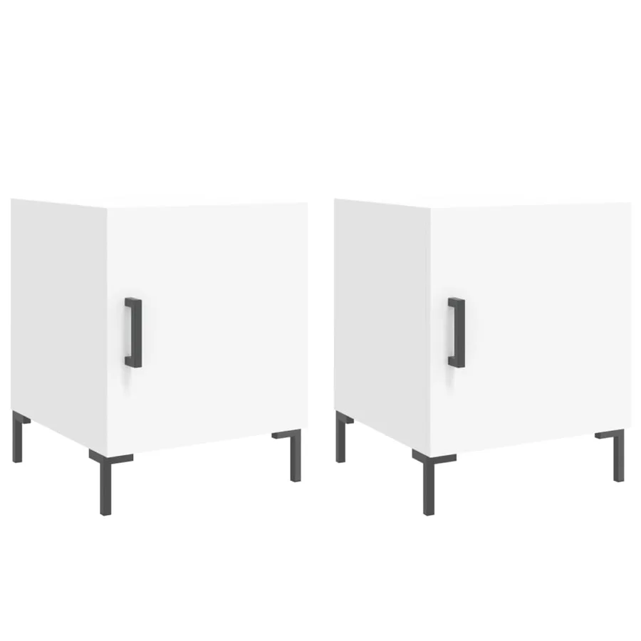 Tables de chevet 2 pcs blanc 40x40x50 cm bois d’ingénierie - 2