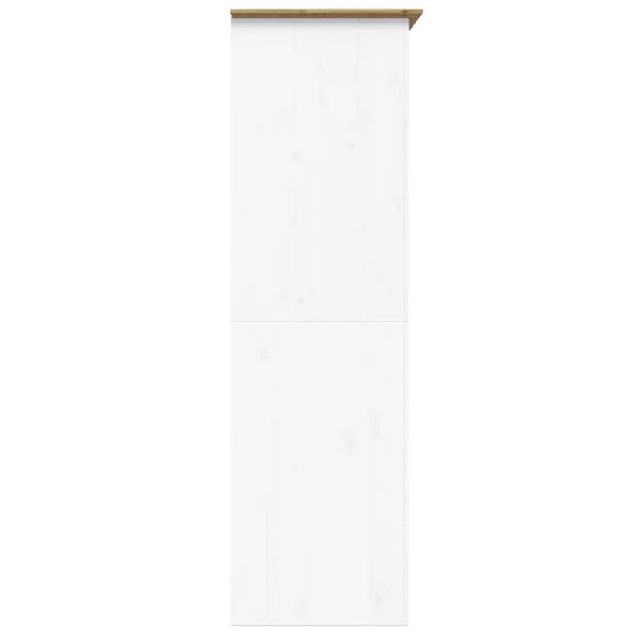 Garde-robe BODO blanc marron 99x53,5x173 cm bois massif de pin - 5