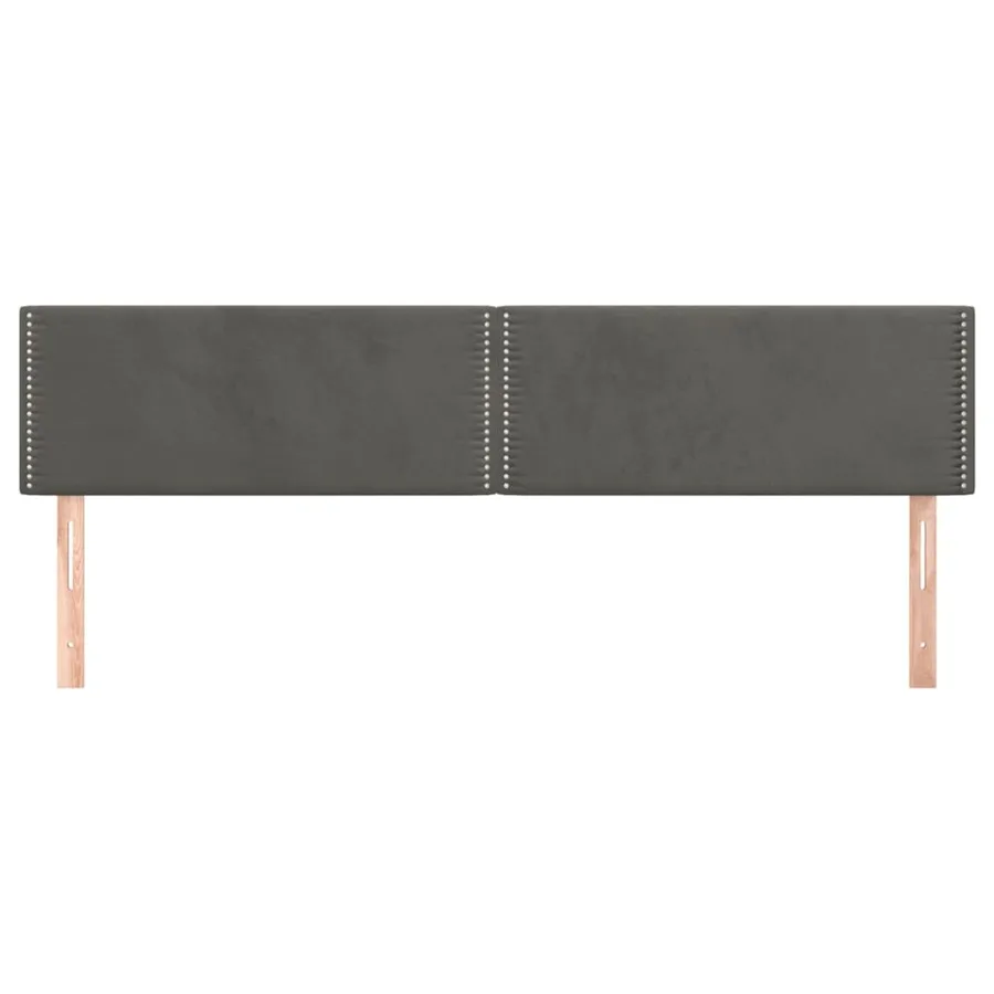 Têtes de lit Gris foncé 200x5x78/88 cm Velours - 3