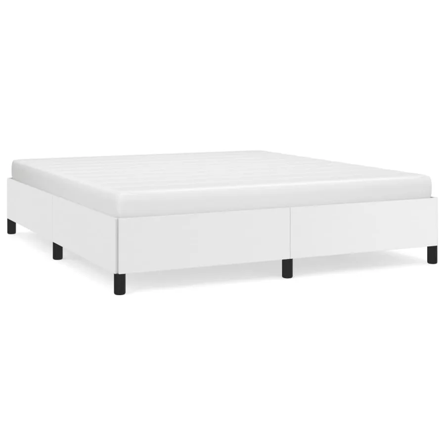 Cadre de lit sans matelas blanc 160x200 cm similicuir - 2