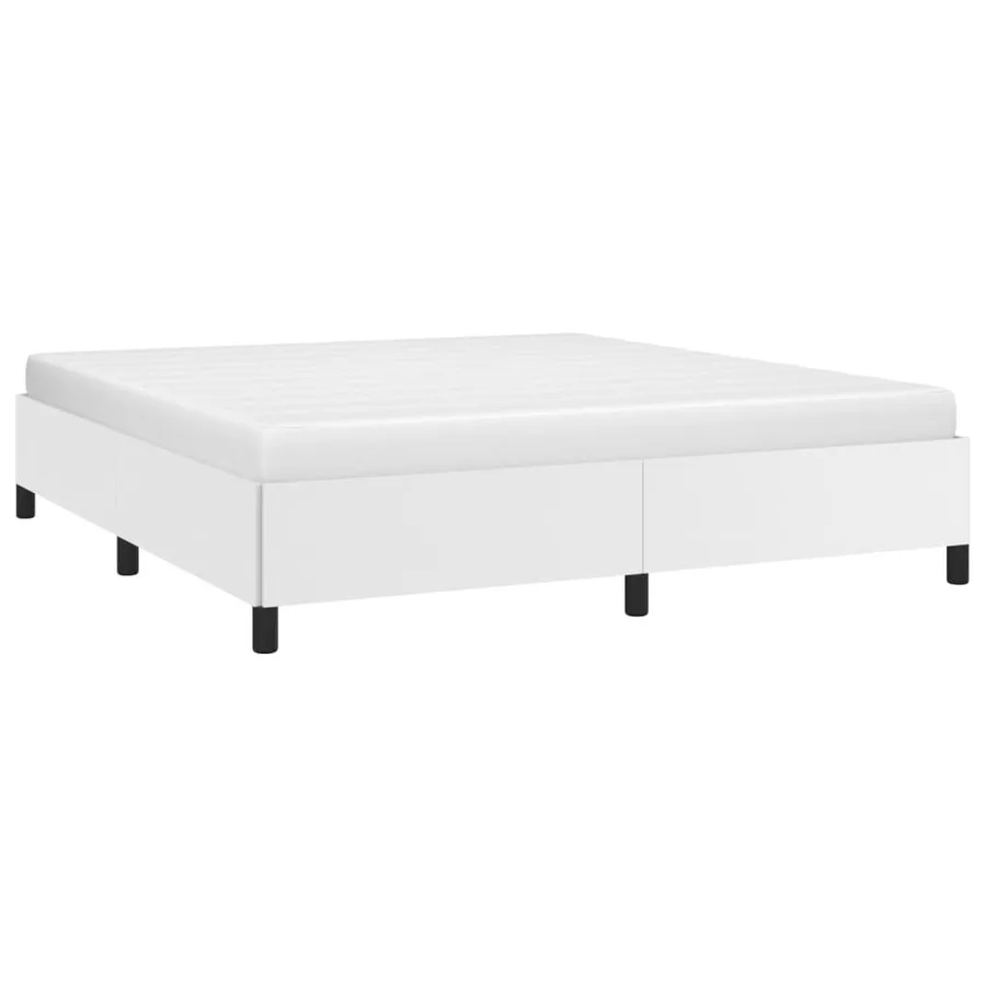 Cadre de lit sans matelas blanc 160x200 cm similicuir - 3
