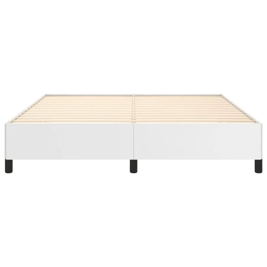 Cadre de lit sans matelas blanc 160x200 cm similicuir - 5