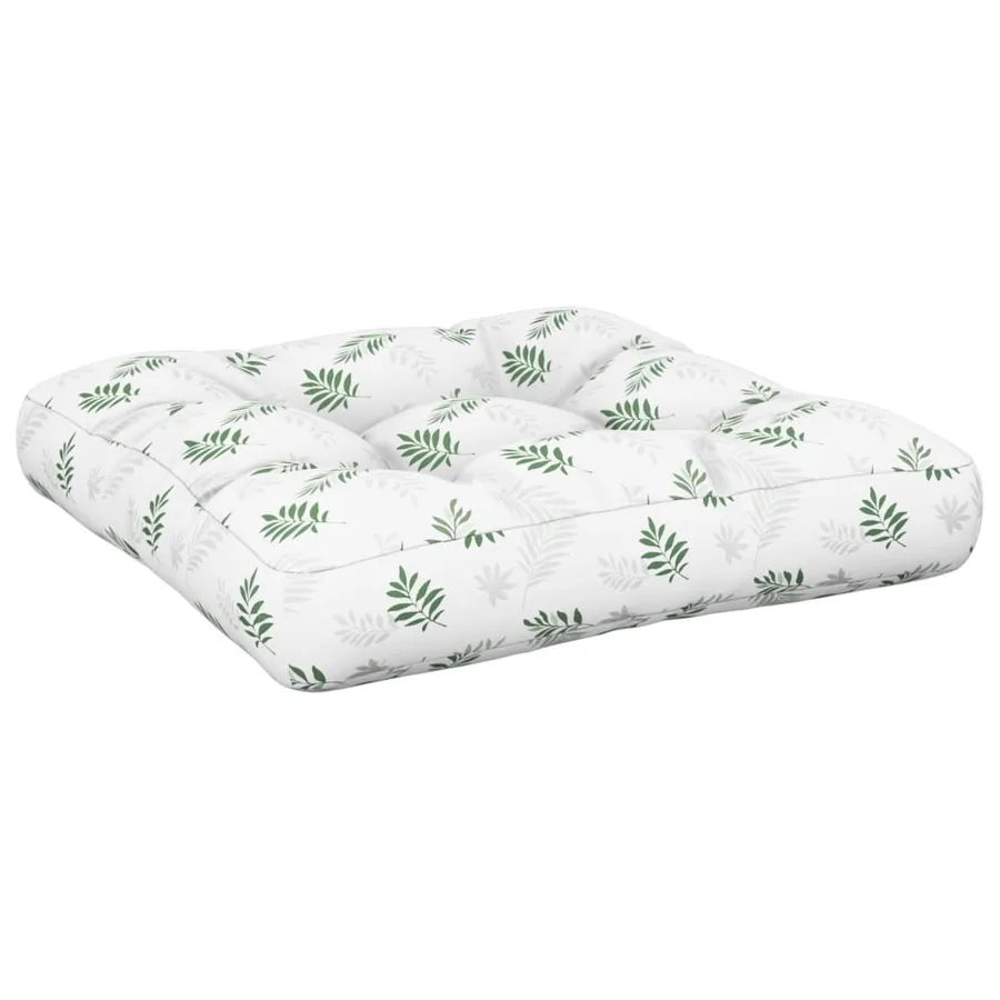 Coussin de palette à motif de feuilles 60x61,5x10 cm tissu - 2