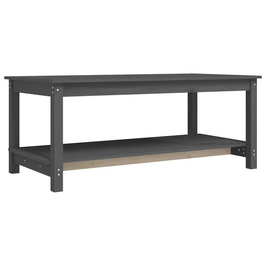 Table basse Gris 110x55x45 cm Bois massif de pin - 2