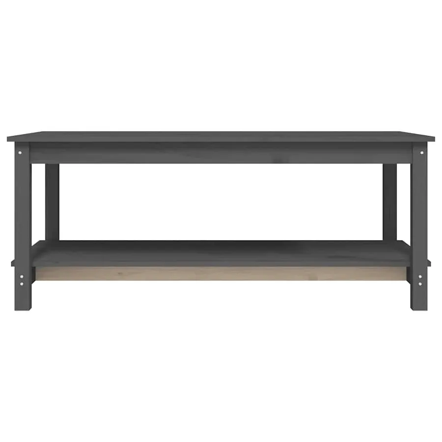 Table basse Gris 110x55x45 cm Bois massif de pin - 5