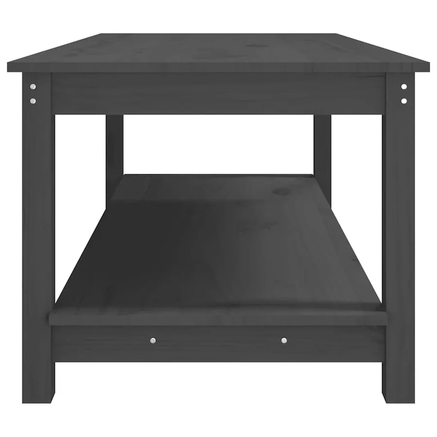 Table basse Gris 110x55x45 cm Bois massif de pin - 6