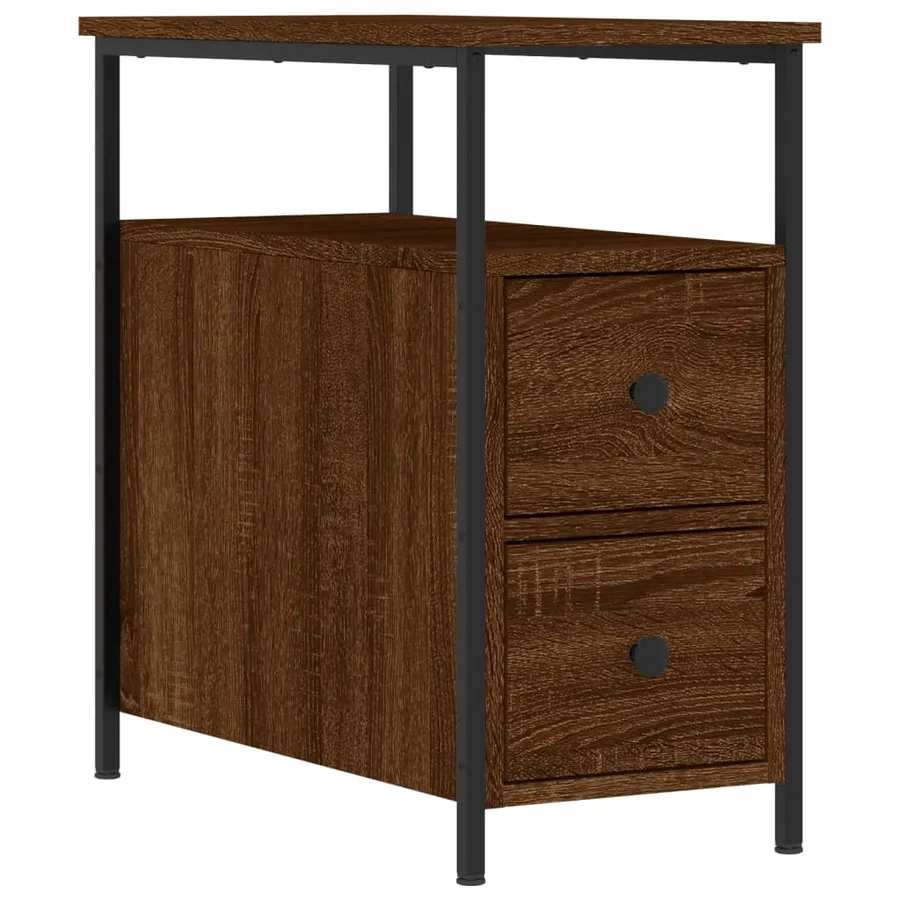 Tables de chevet 2pcs chêne marron 30x60x60cm bois d'ingénierie - 5