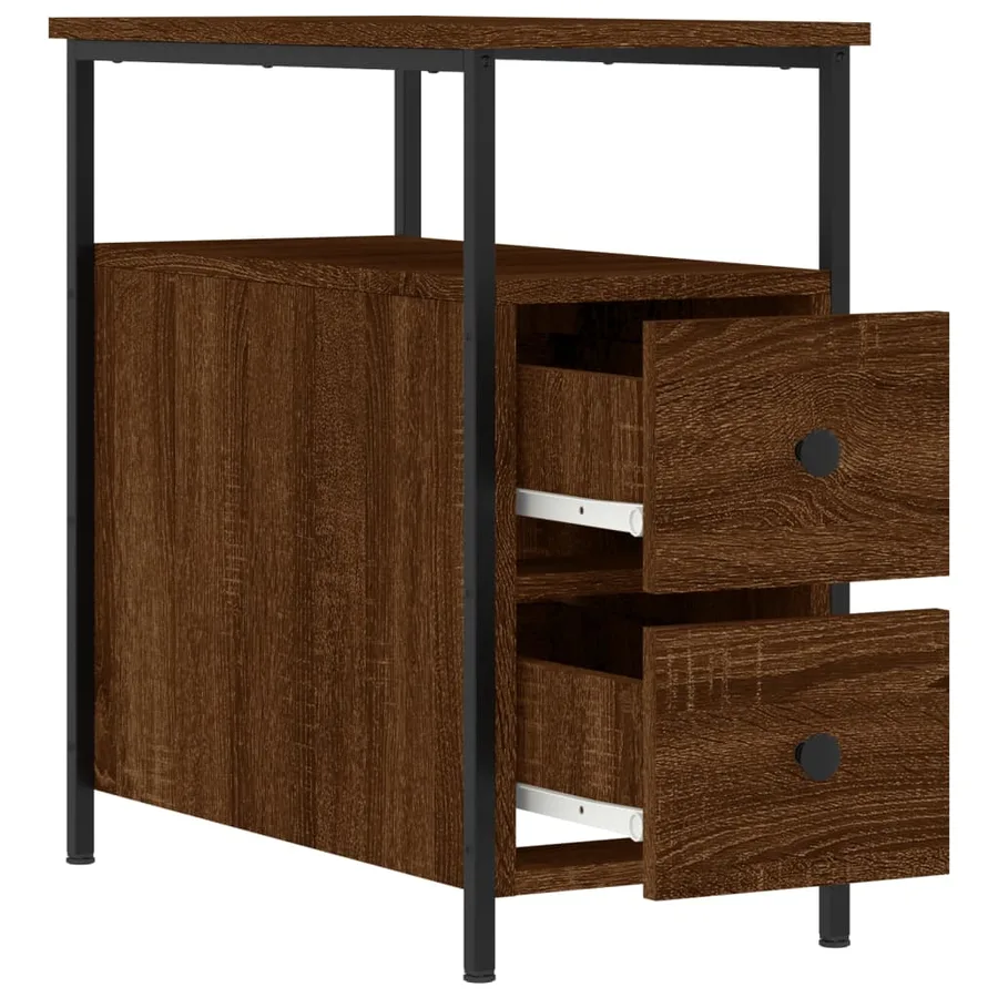 Tables de chevet 2pcs chêne marron 30x60x60cm bois d'ingénierie - 7