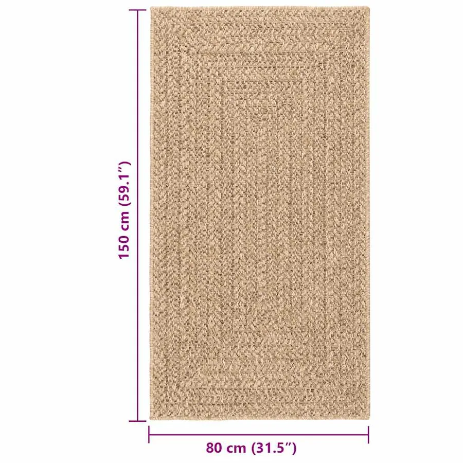 Tapis ZIZUR 80x150 cm aspect de jute intérieur et extérieur - 9