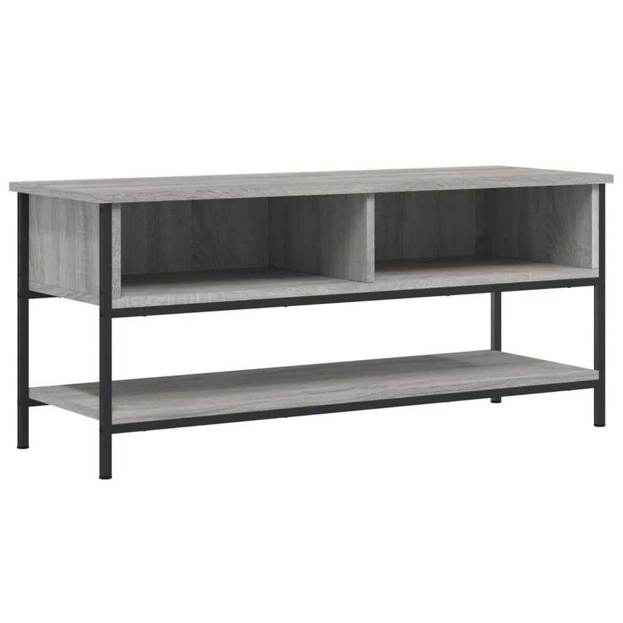 Meuble TV sonoma gris 100x35x45 cm bois d'ingénierie - 2