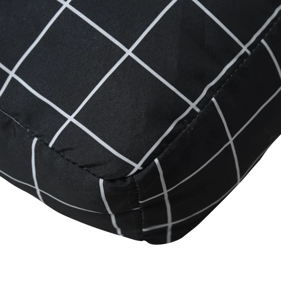 Coussins de palette lot de 2 motif à carreaux noir tissu - 6