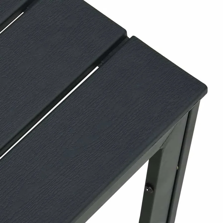 Table basse Noir 78x78x74 cm PEHD Aspect de bois - 5