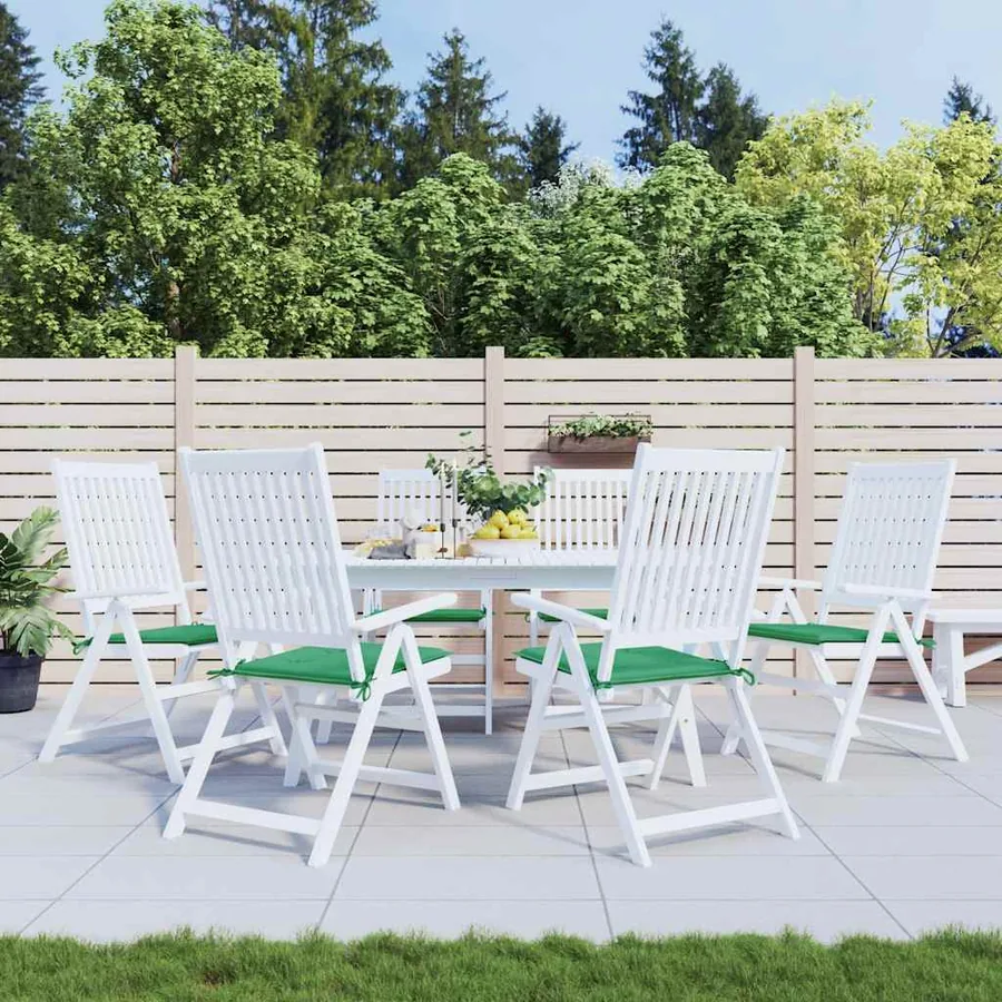 Coussins de chaise jardin lot de 6 vert 40x40x4 cm tissu oxford