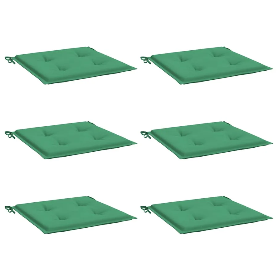 Coussins de chaise jardin lot de 6 vert 40x40x4 cm tissu oxford - 3