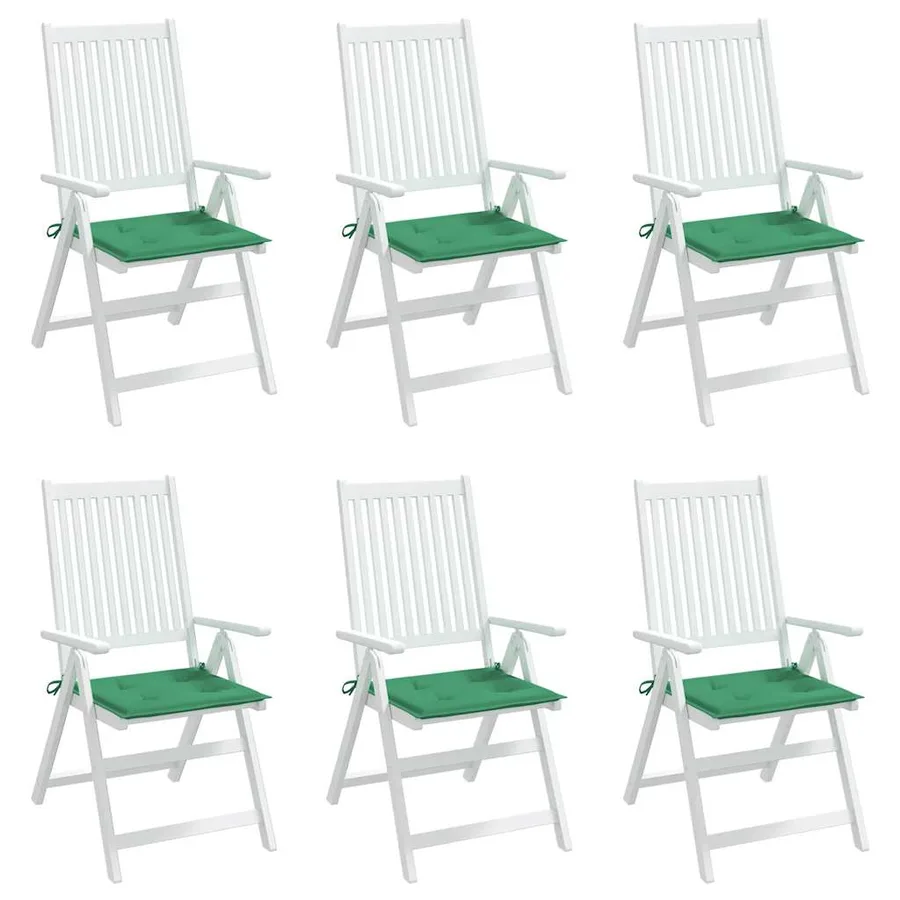 Coussins de chaise jardin lot de 6 vert 40x40x4 cm tissu oxford - 4