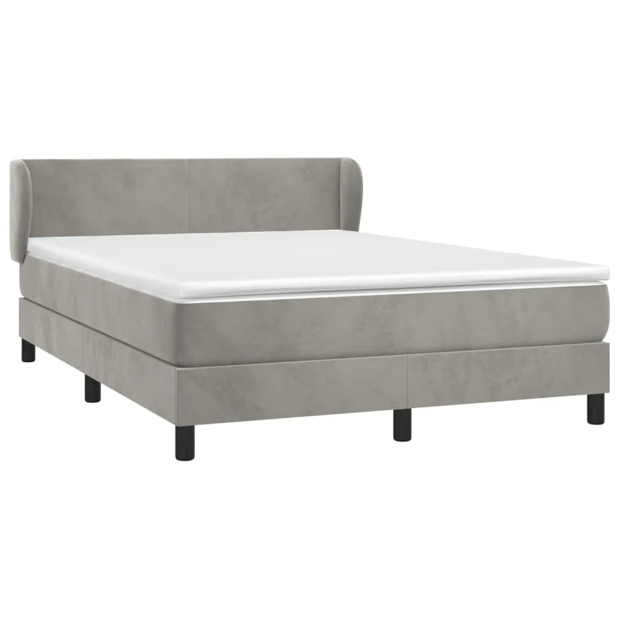 Sommier à lattes de lit et matelas Gris clair 140x200cm Velours - 3