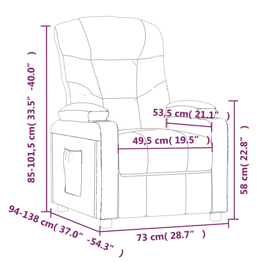 Fauteuil inclinable électrique Rouge bordeaux Tissu - 12