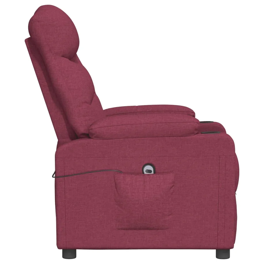 Fauteuil inclinable électrique Rouge bordeaux Tissu - 5