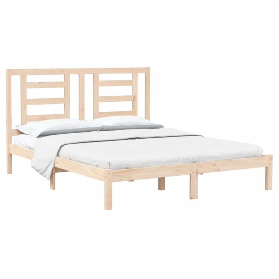 Cadre de lit sans matelas 160x200 cm bois massif de pin - 3