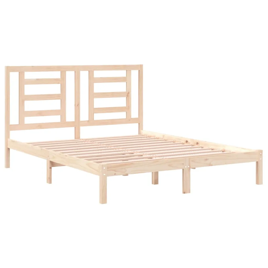 Cadre de lit sans matelas 160x200 cm bois massif de pin - 4