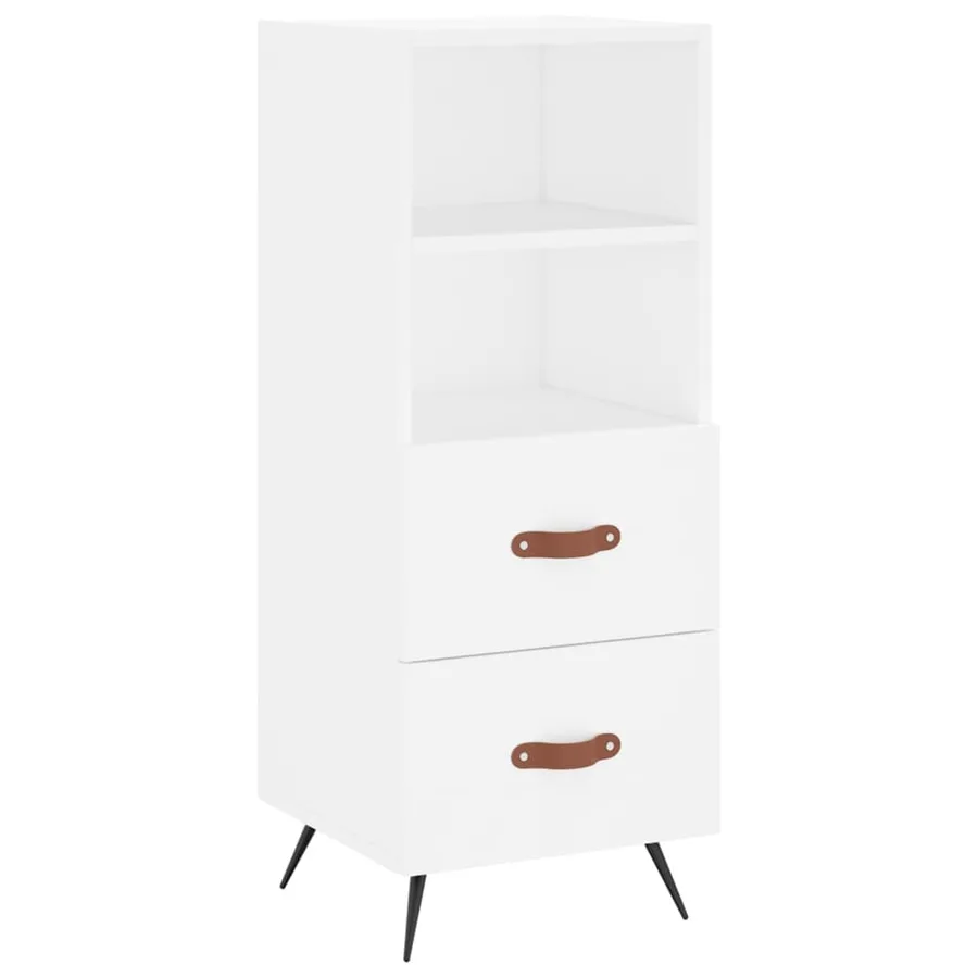 Buffet haut Blanc 34,5x34x180 cm Bois d'ingénierie - 5